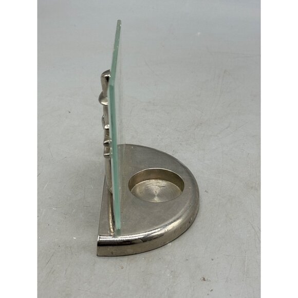 Kirkland 3D Snowman Candleholder 5in Silver Frosted Glass Tealight Used READ - Picture 5 of 9